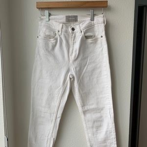Everlane high waisted skinny jeans white